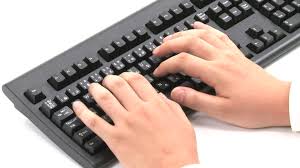 typing on keyboard