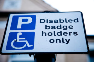 sign indicating disabled parking space