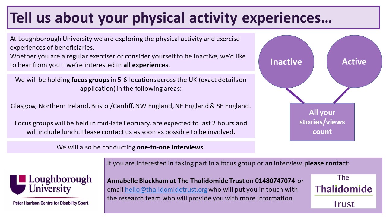 recruitment flyer for physical activities experiences research