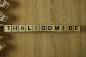 Thalidomide word in blocks