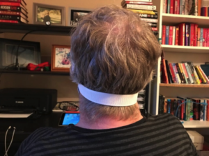 Phil wearing face mask back view