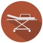 Hospital trolley for moving people illustration