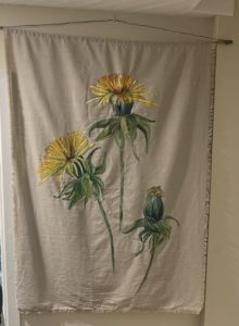 Jacqueline Fleming painted wall hanging