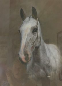 Pastel drawing of Philippa Verry's horse